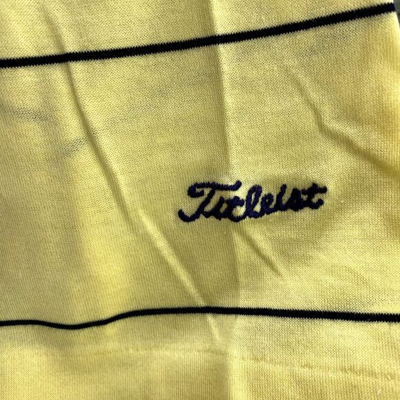 Vintage The Titleist Collection Polo Men's Large Yellow Preppy Myrtle Beach Golf - Picture 5 of 10